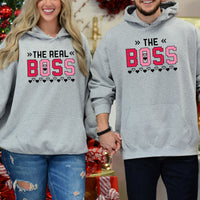 The Boss Sarcastic The Real Boss Matching Hoodies For Couples