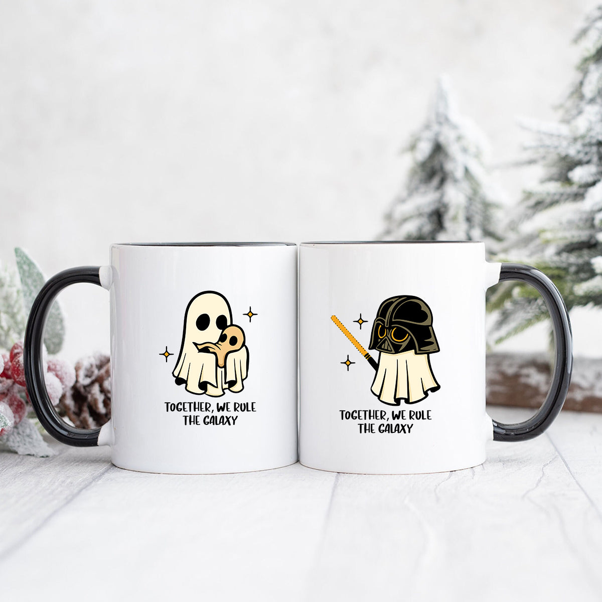 The Force of Love Ghost Matching Mugs For Couples