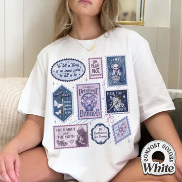 The Knight and the Moth Stamps Shirt – Dark Fantasy Book Lover Graphic Tee