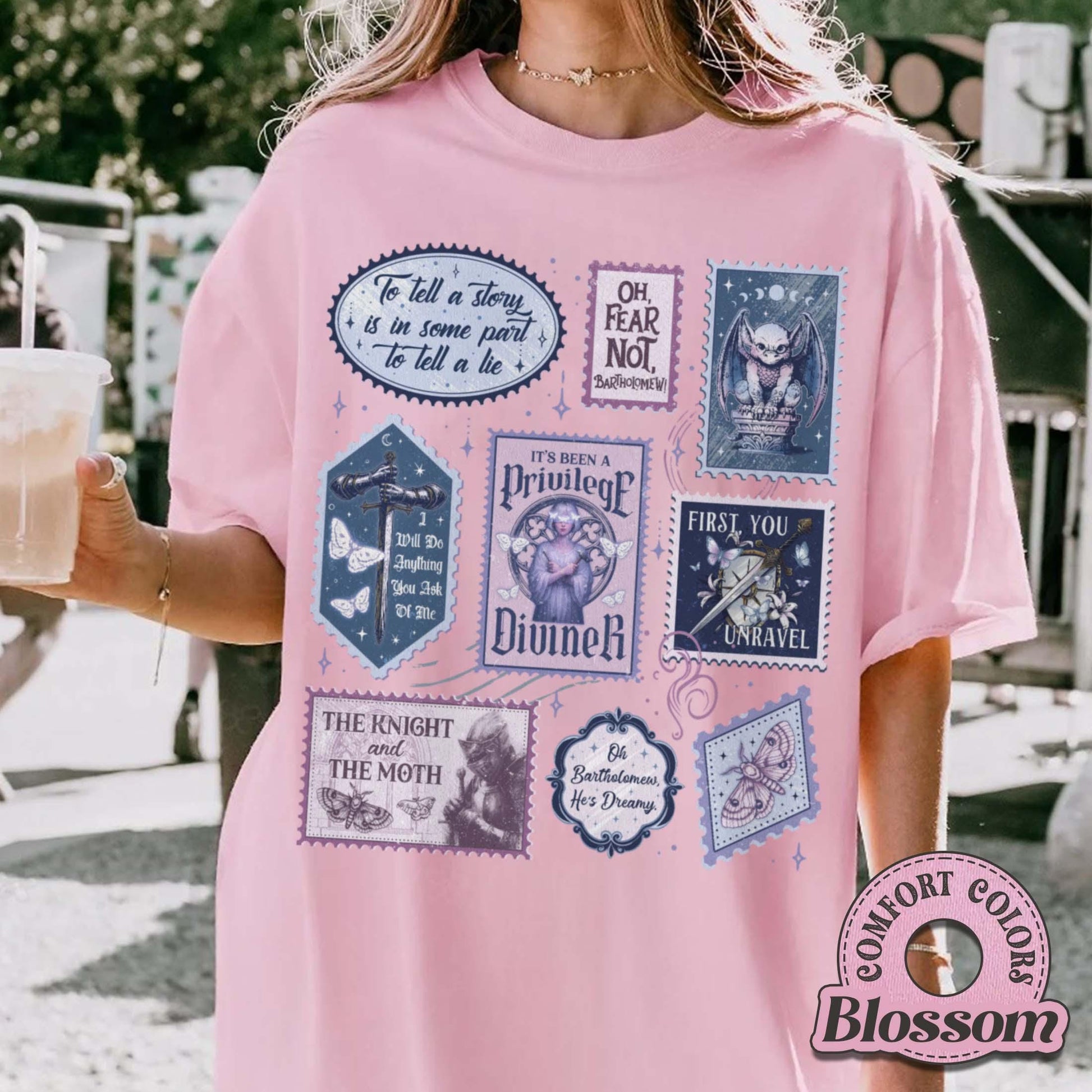 The Knight and the Moth Stamps Shirt – Dark Fantasy Book Lover Graphic Tee