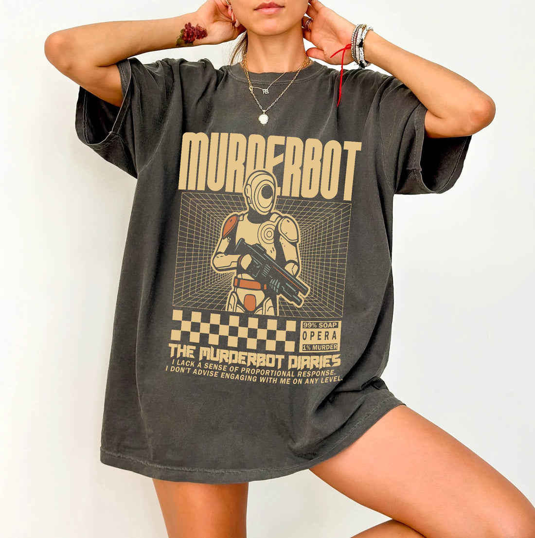 Sci Fi Book Inspired Shirt – Robot Security Unit Graphic Tee – Book Lover Gift T Shirt