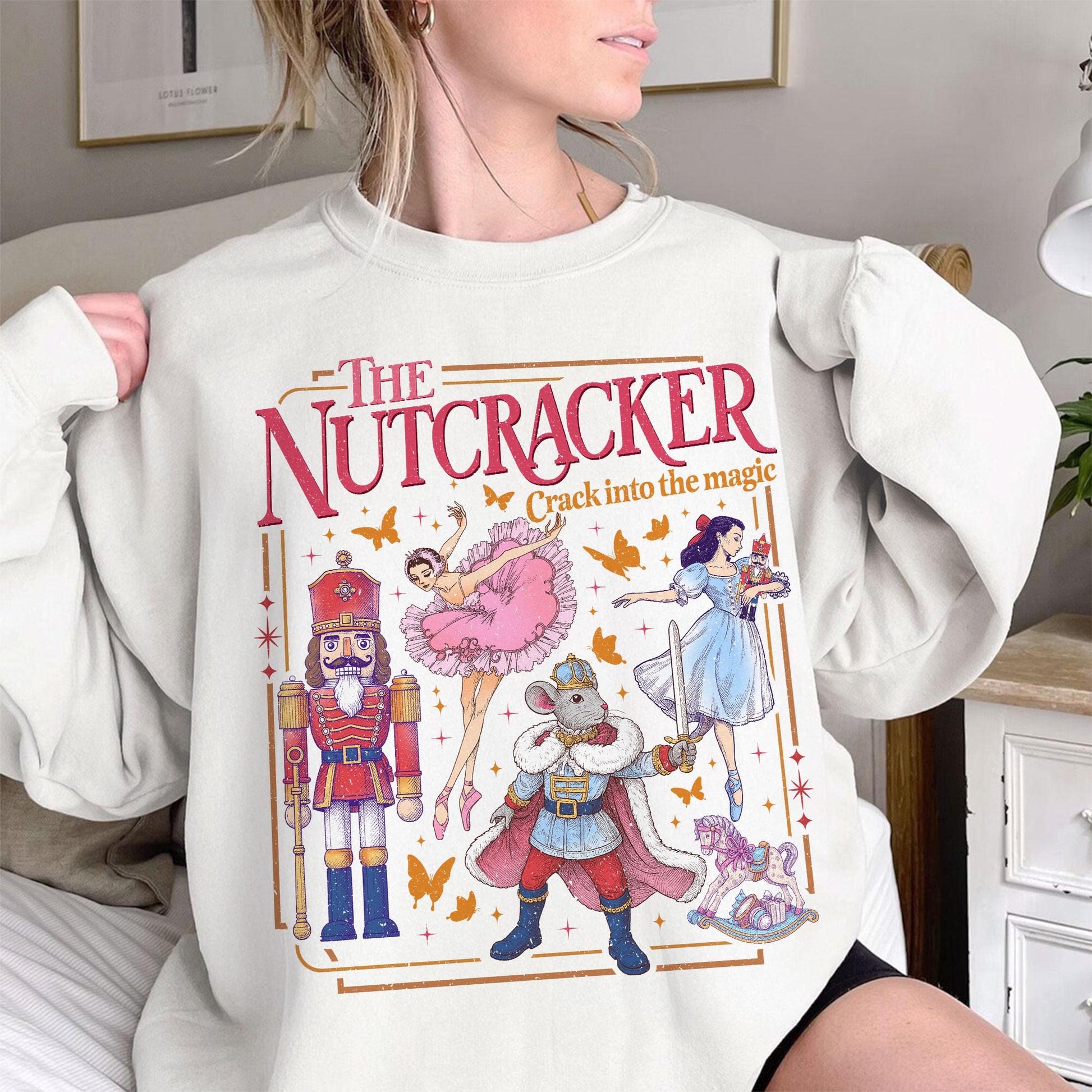 Nutcracker Ballet Christmas Sweatshirt – Retro Nutcracker Tee, Sugar Plum Fairy Shirt, Ballet Lover Gift