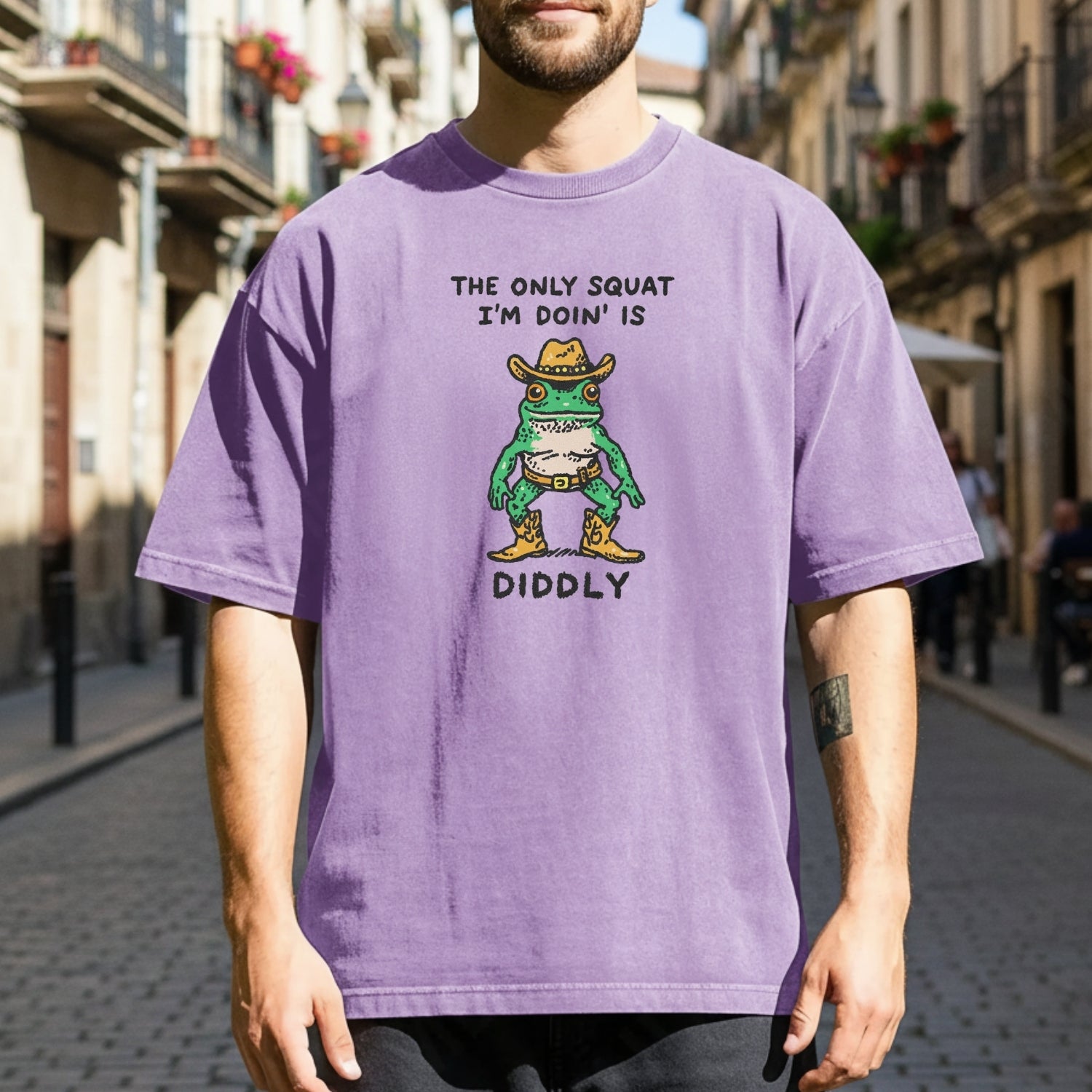 The Only Squat I’m Doin' T-Shirt - Funny Cowboy Frog Graphic Tee