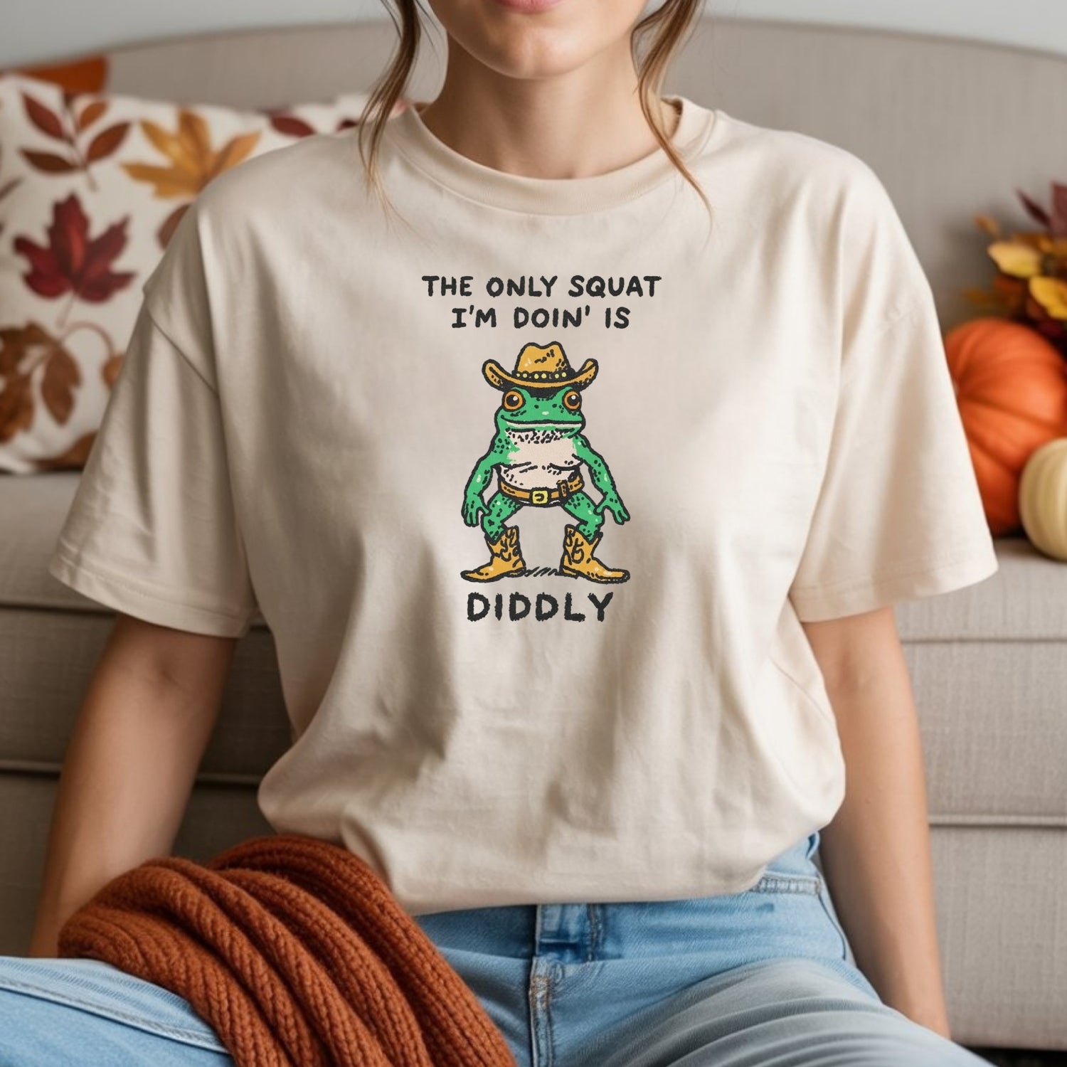 The Only Squat I’m Doin' T-Shirt - Funny Cowboy Frog Graphic Tee