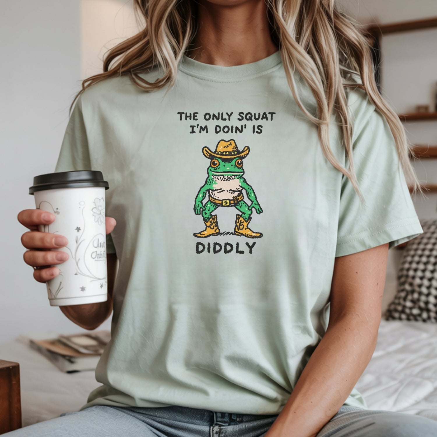 The Only Squat I’m Doin' T-Shirt - Funny Cowboy Frog Graphic Tee
