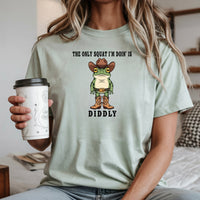 The Only Squat I'm Doin' Is Diddly T-Shirt – Funny Cowboy Frog Western Humor Shirt
