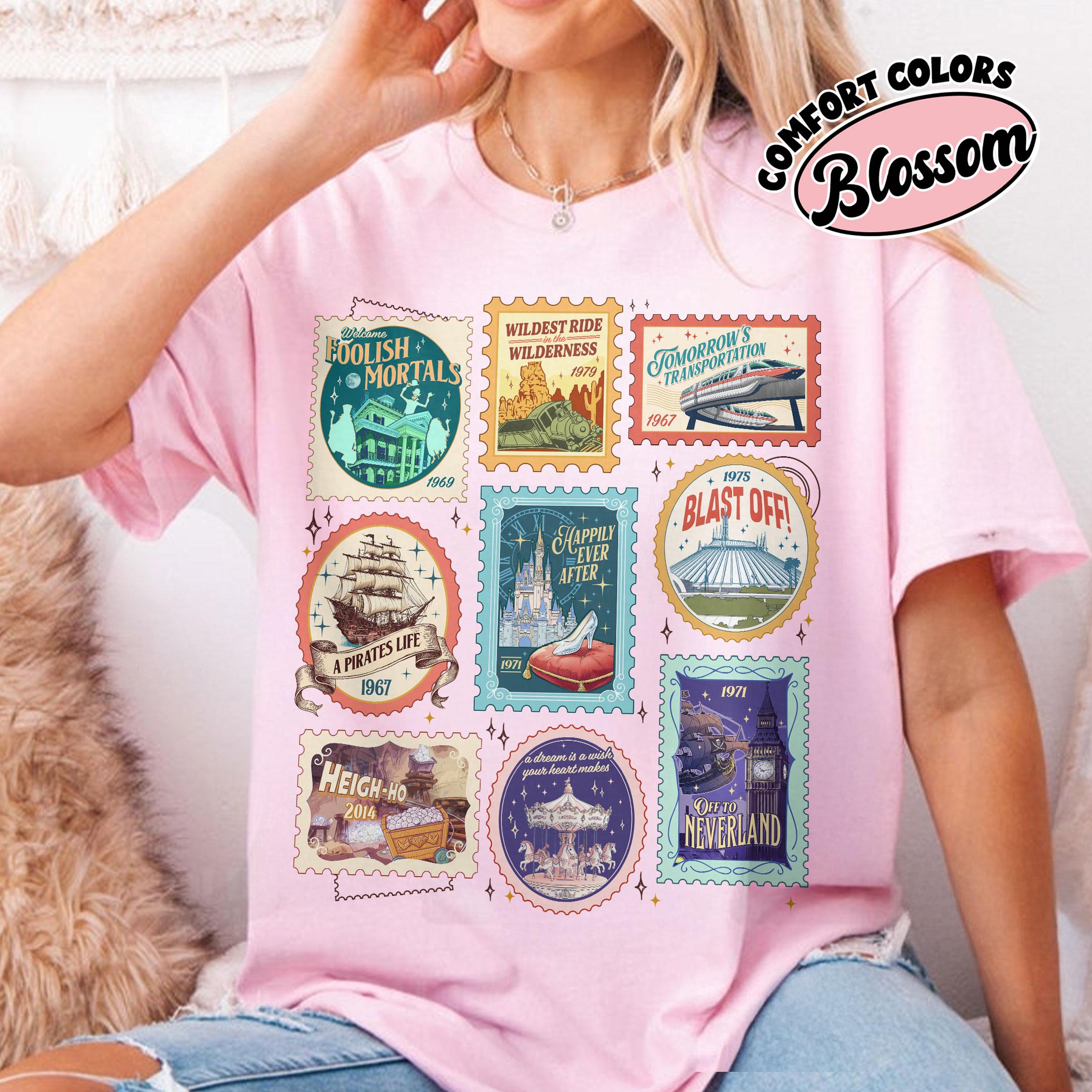 Theme Park World Vacation T-Shirt – Magic Castle Vintage Stamp Graphic Tee