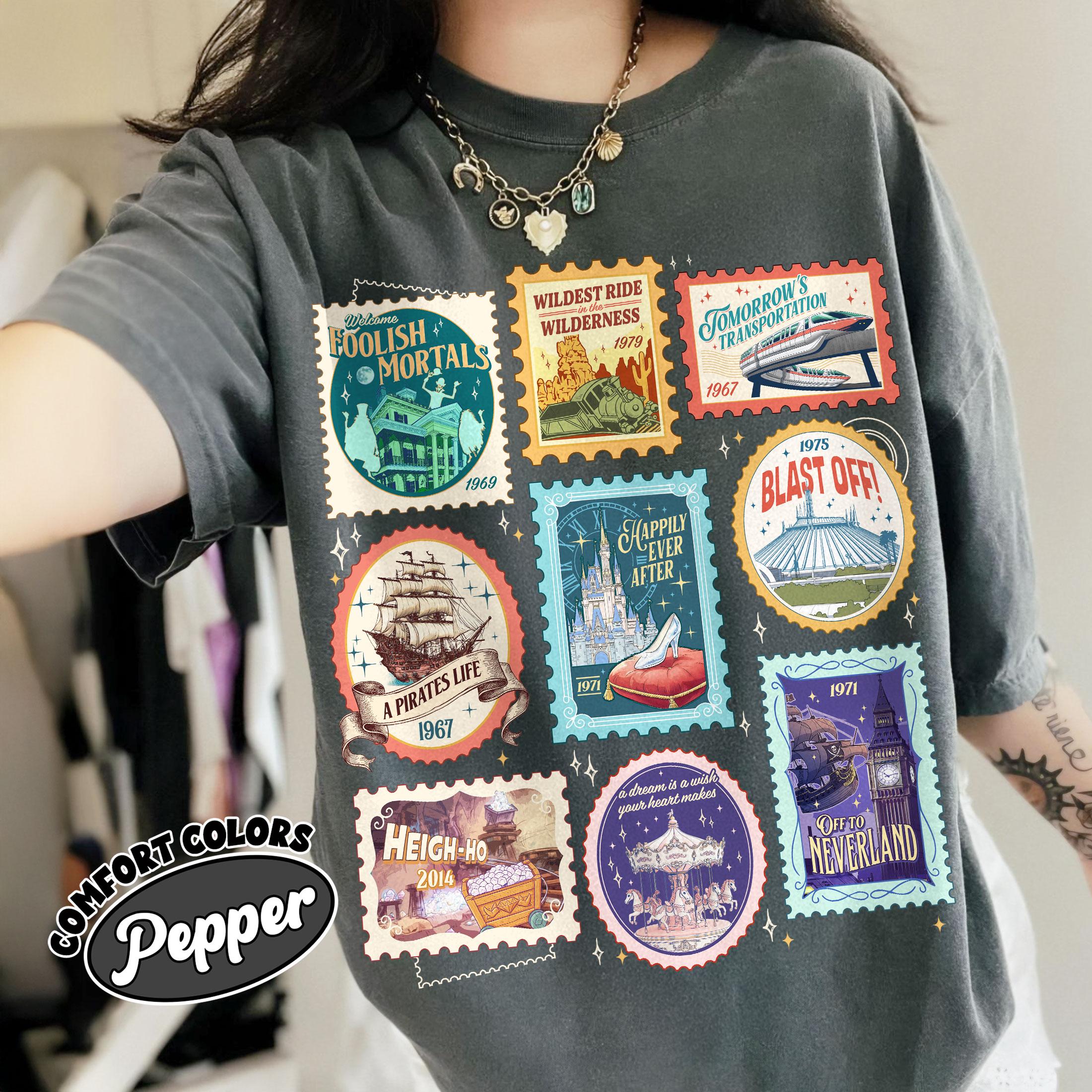 Theme Park World Vacation T-Shirt – Magic Castle Vintage Stamp Graphic Tee