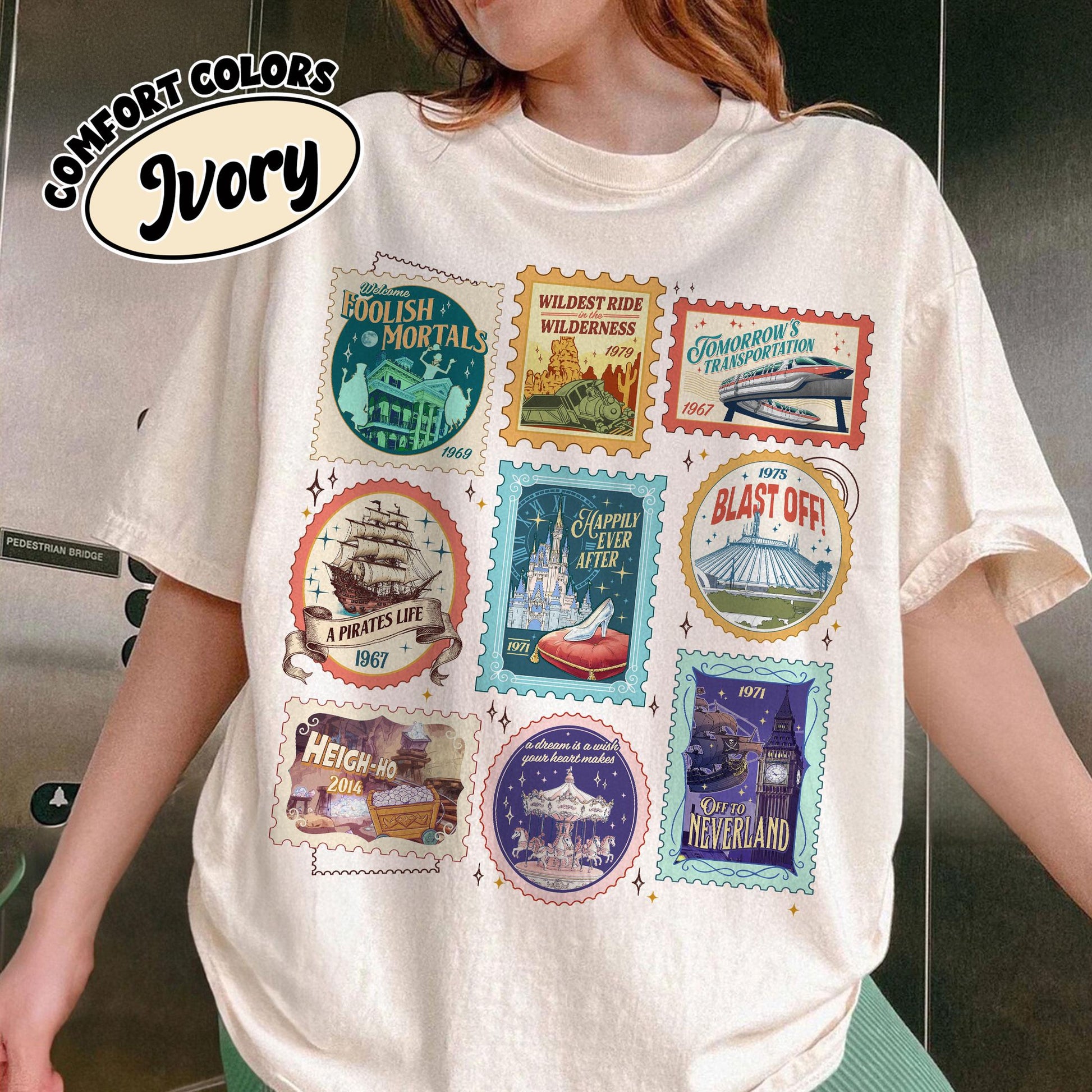 Theme Park World Vacation T-Shirt – Magic Castle Vintage Stamp Graphic Tee