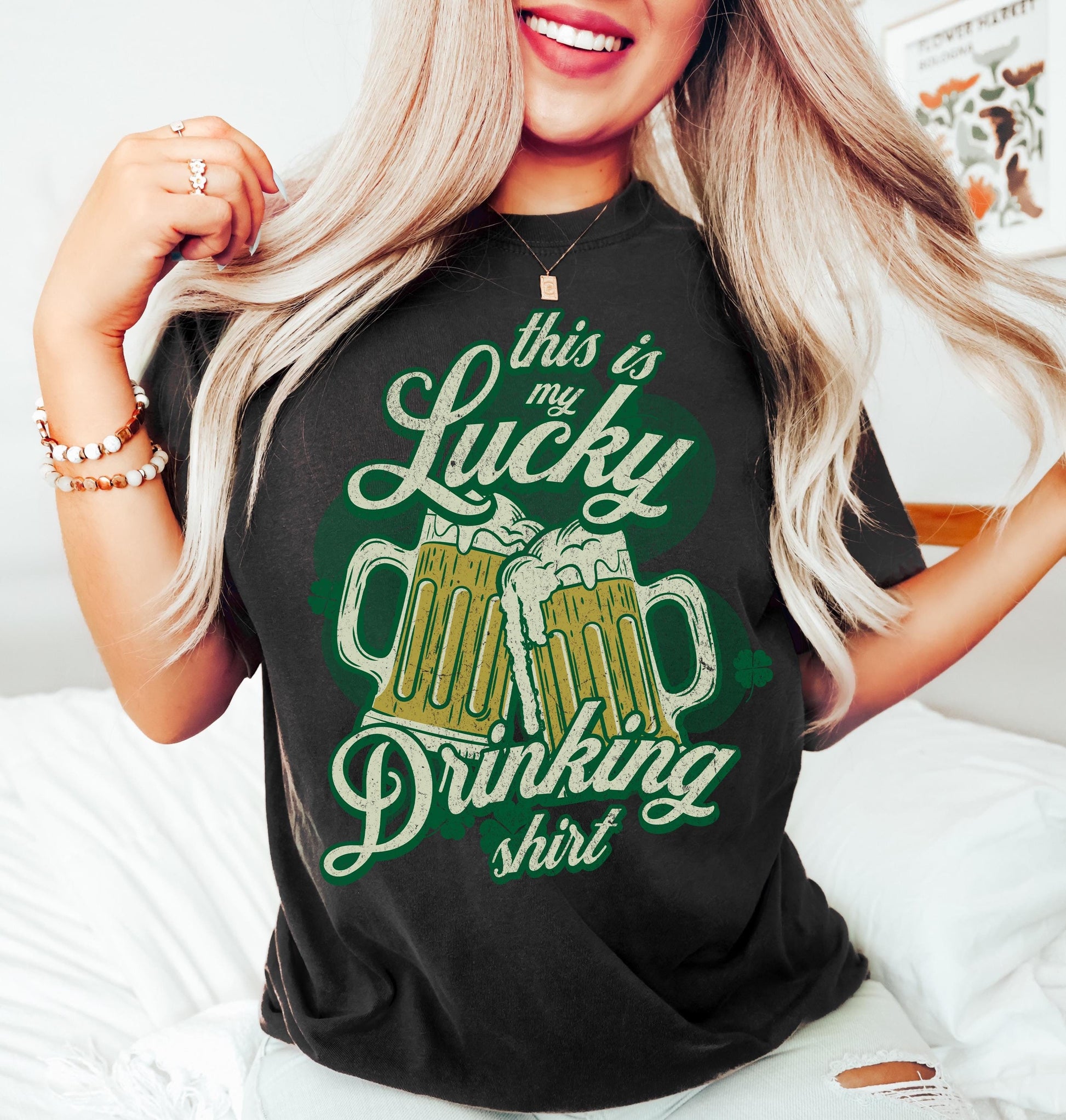This Is My Lucky Drinking T-Shirt - St Patricks Day Funny Graphic Tee