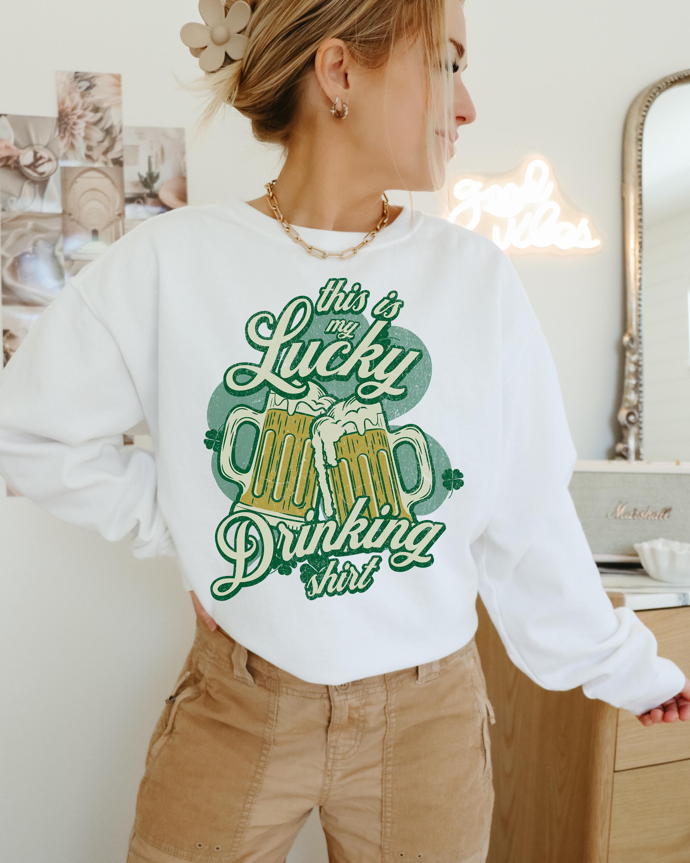 This Is My Lucky Drinking T-Shirt - St Patricks Day Funny Graphic Tee
