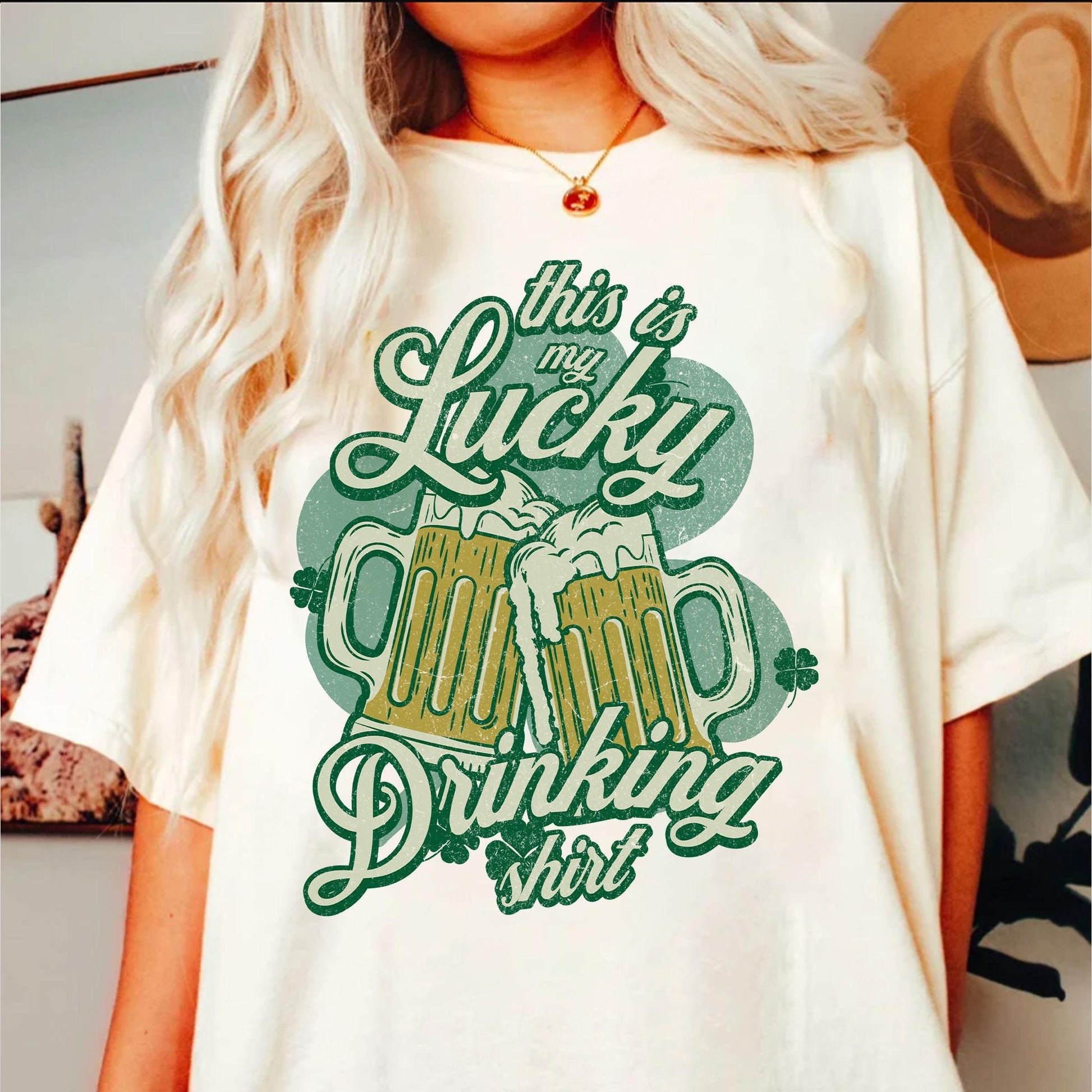 This Is My Lucky Drinking T-Shirt - St Patricks Day Funny Graphic Tee