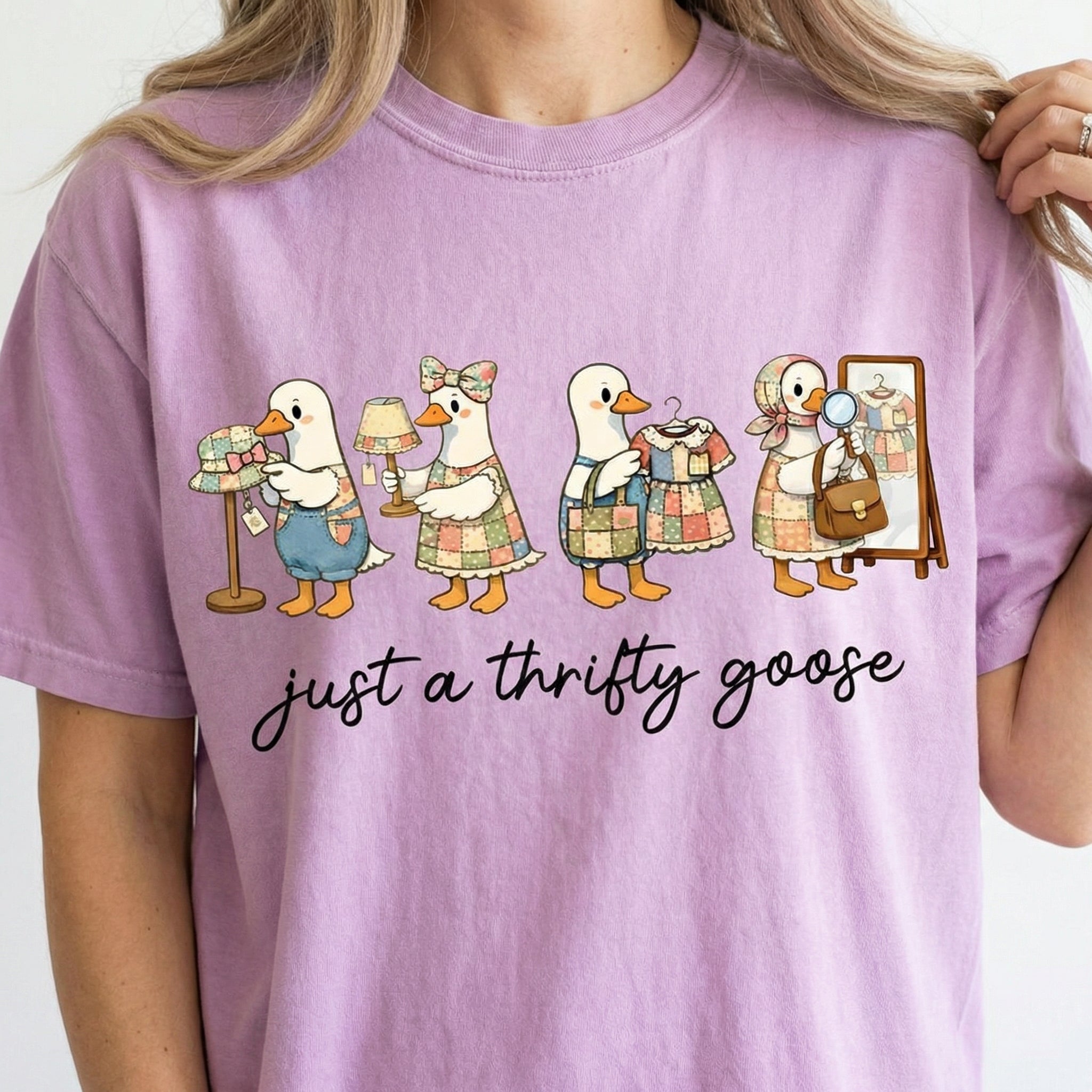 Thrifty Goose Graphic T-Shirt – Cute Coquette Saving Money Tee