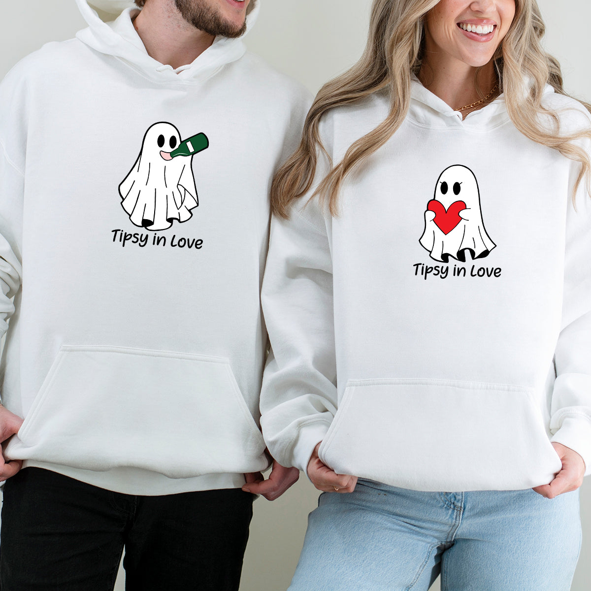 Tipsy Love Ghost Matching Hoodies For Couples