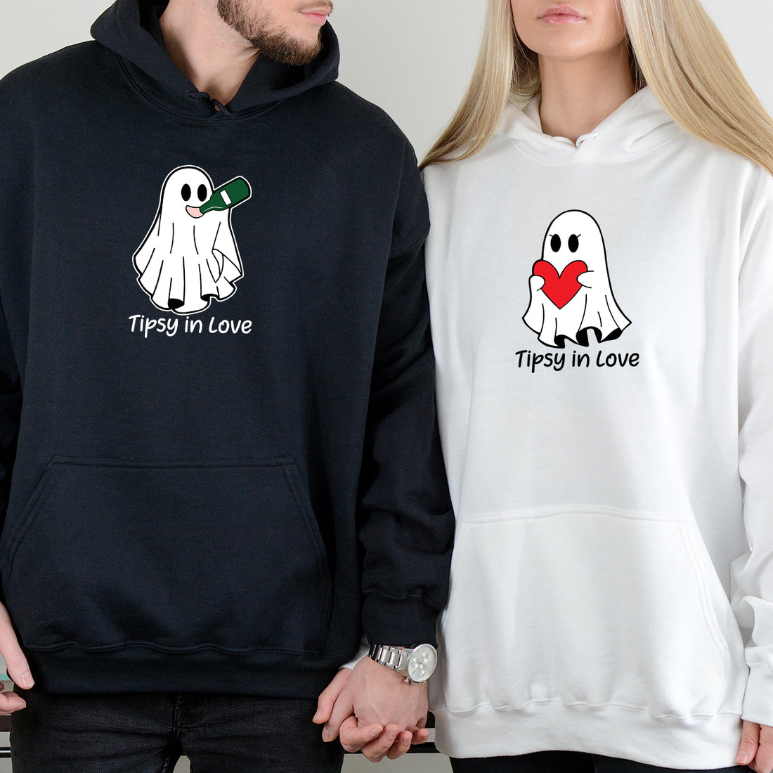 Tipsy Love Ghost Matching Hoodies For Couples