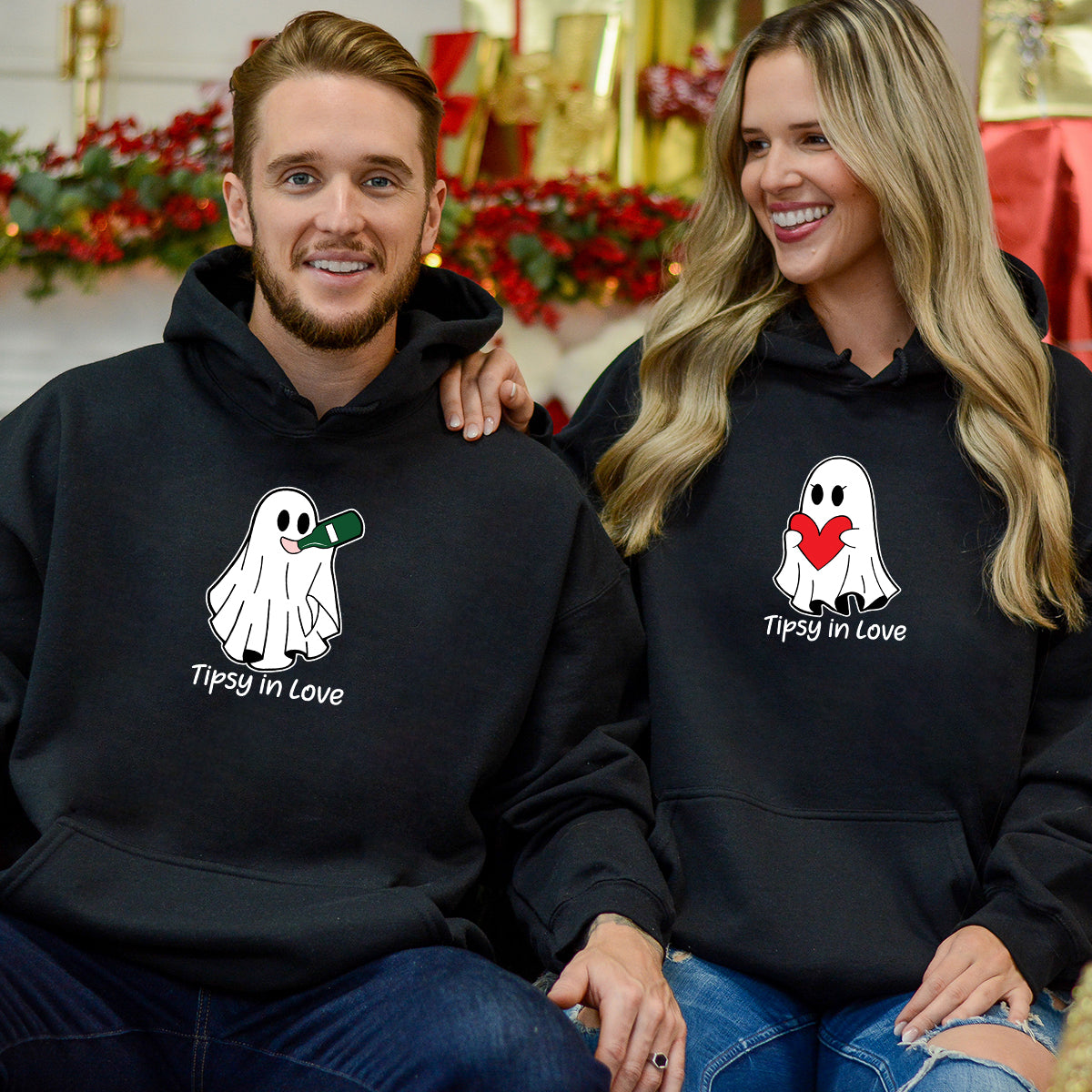 Tipsy Love Ghost Matching Hoodies For Couples