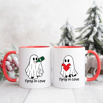 Tipsy Love Ghost Matching Mugs For Couples