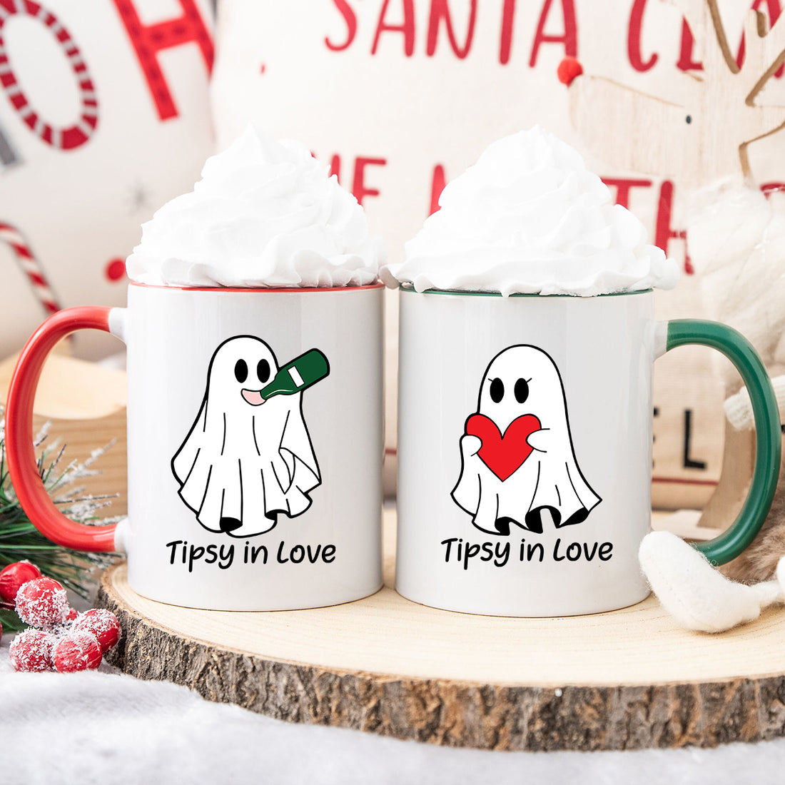 Tipsy Love Ghost Matching Mugs For Couples