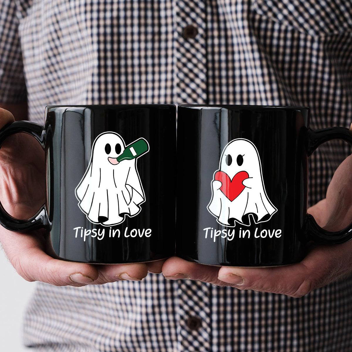 Tipsy Love Ghost Matching Mugs For Couples