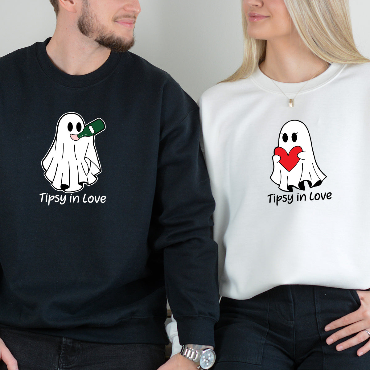 Tipsy Love Ghost Matching Hoodies For Couples