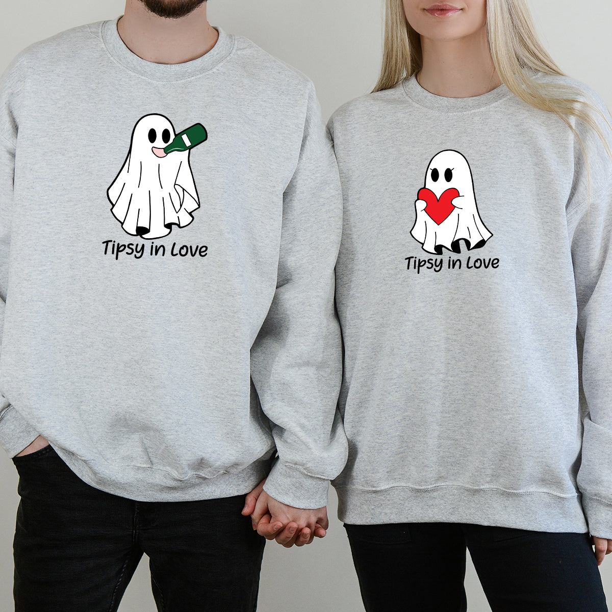 Tipsy Love Ghost Matching Hoodies For Couples
