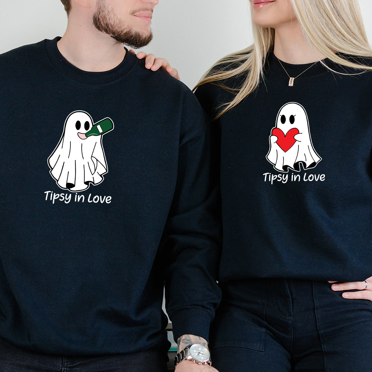 Tipsy Love Ghost Matching Hoodies For Couples