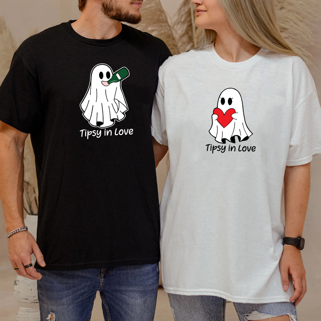 Tipsy Love Ghost Matching T-Shirts For Couples