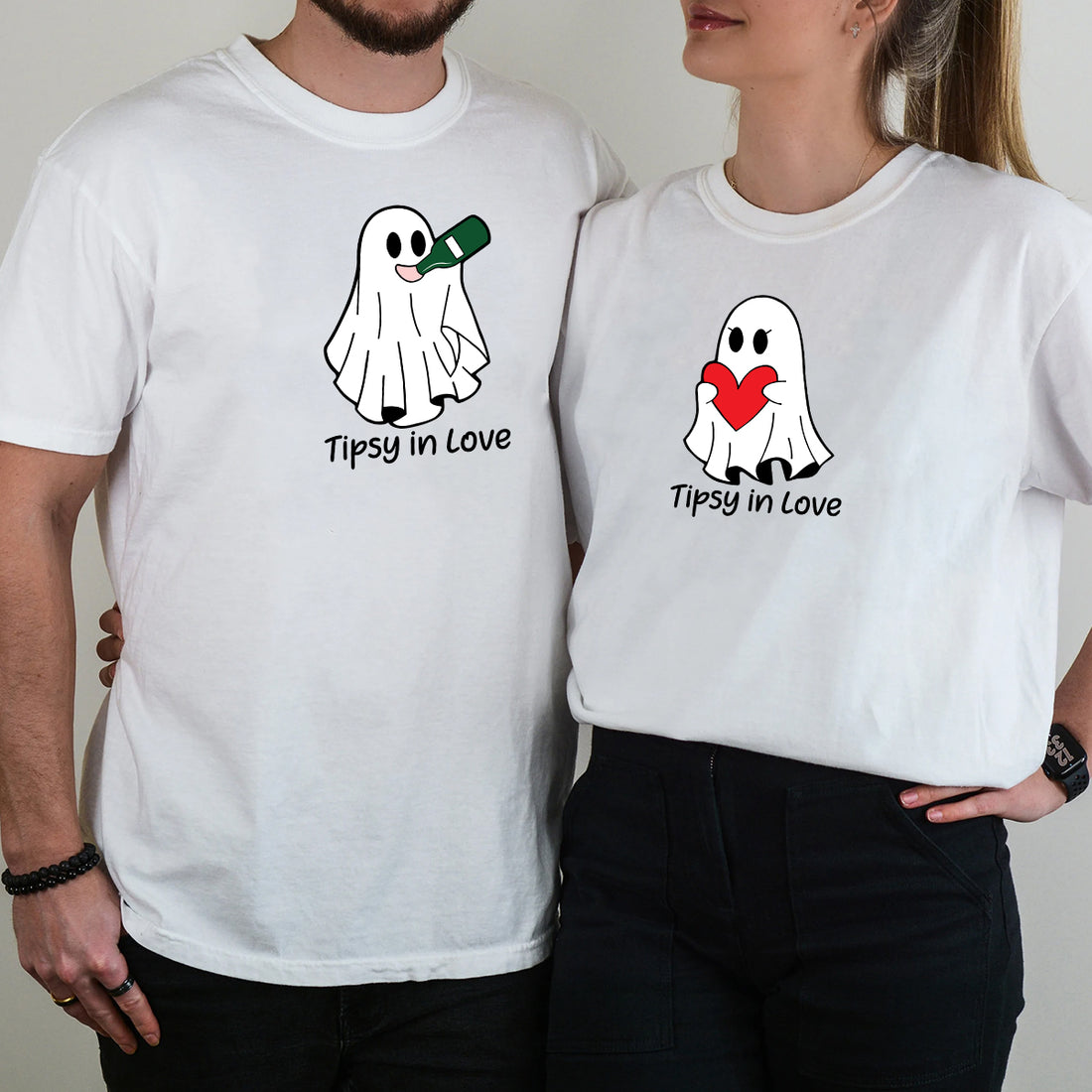 Tipsy Love Ghost Matching T-Shirts For Couples