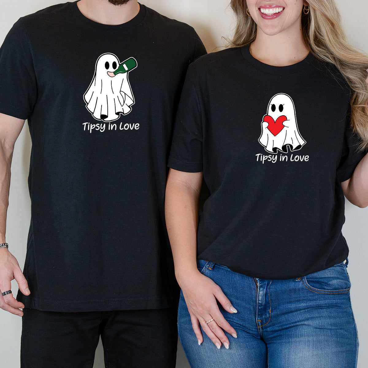 Tipsy Love Ghost Matching T-Shirts For Couples