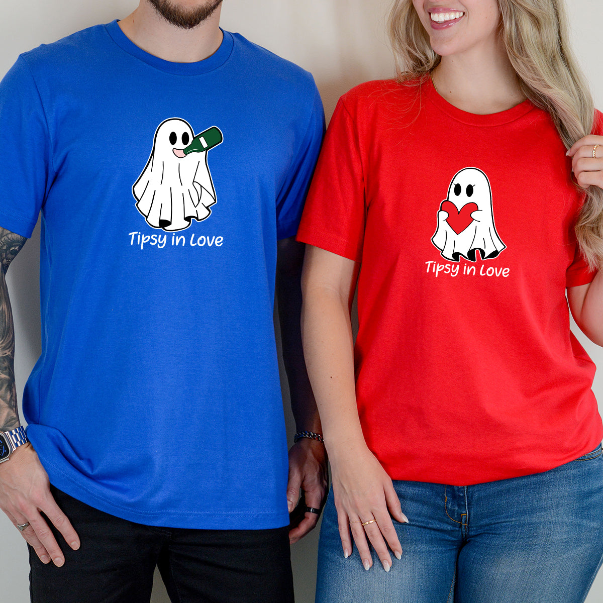 Tipsy Love Ghost Matching T-Shirts For Couples