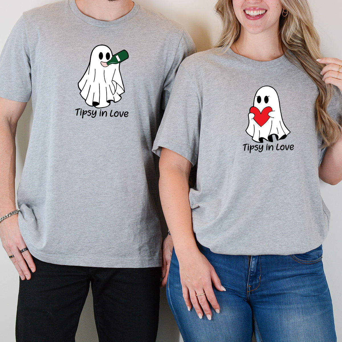 Tipsy Love Ghost Matching T-Shirts For Couples