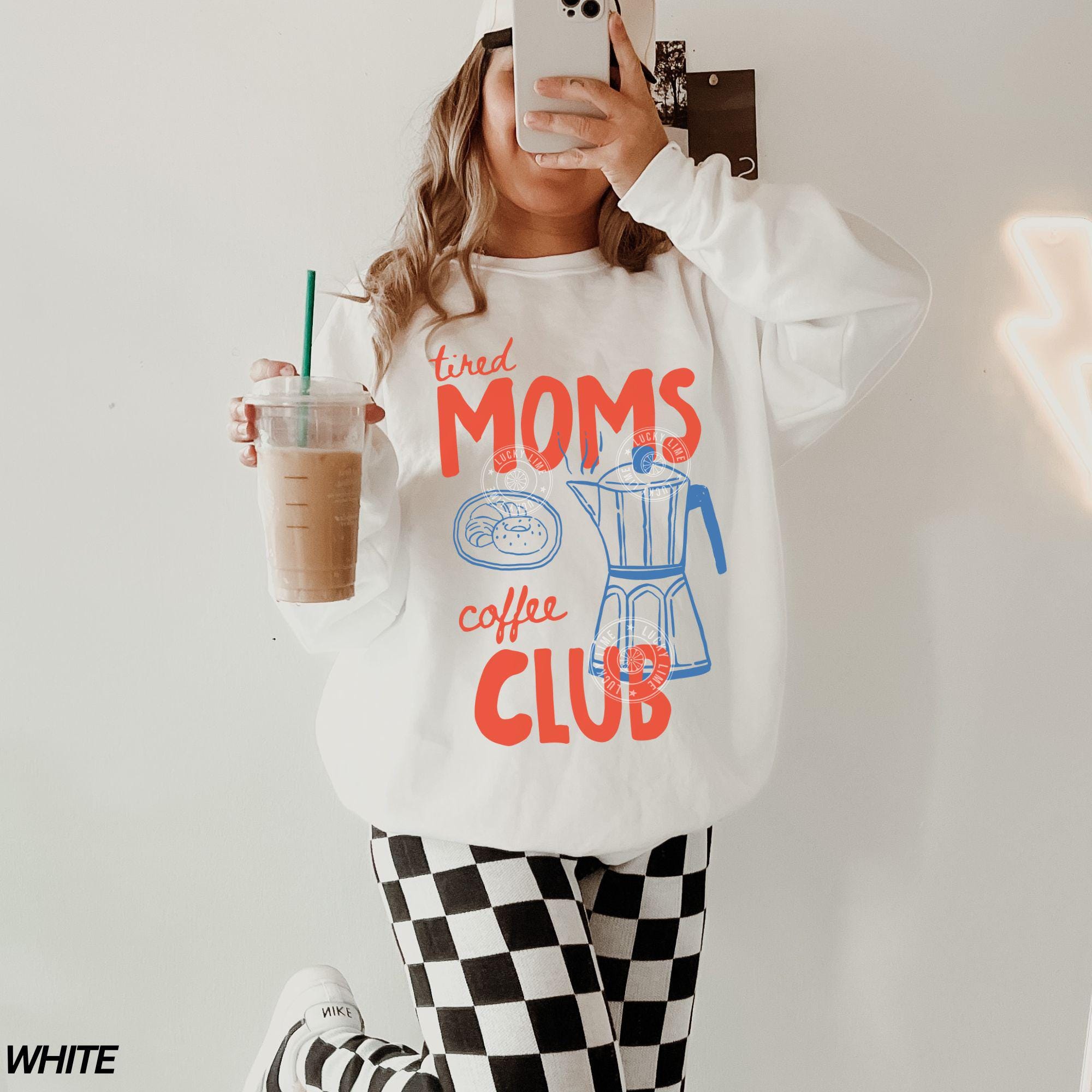 Tired Moms Coffee Club T-Shirt – Trendy Mama Coffee Lover Tee