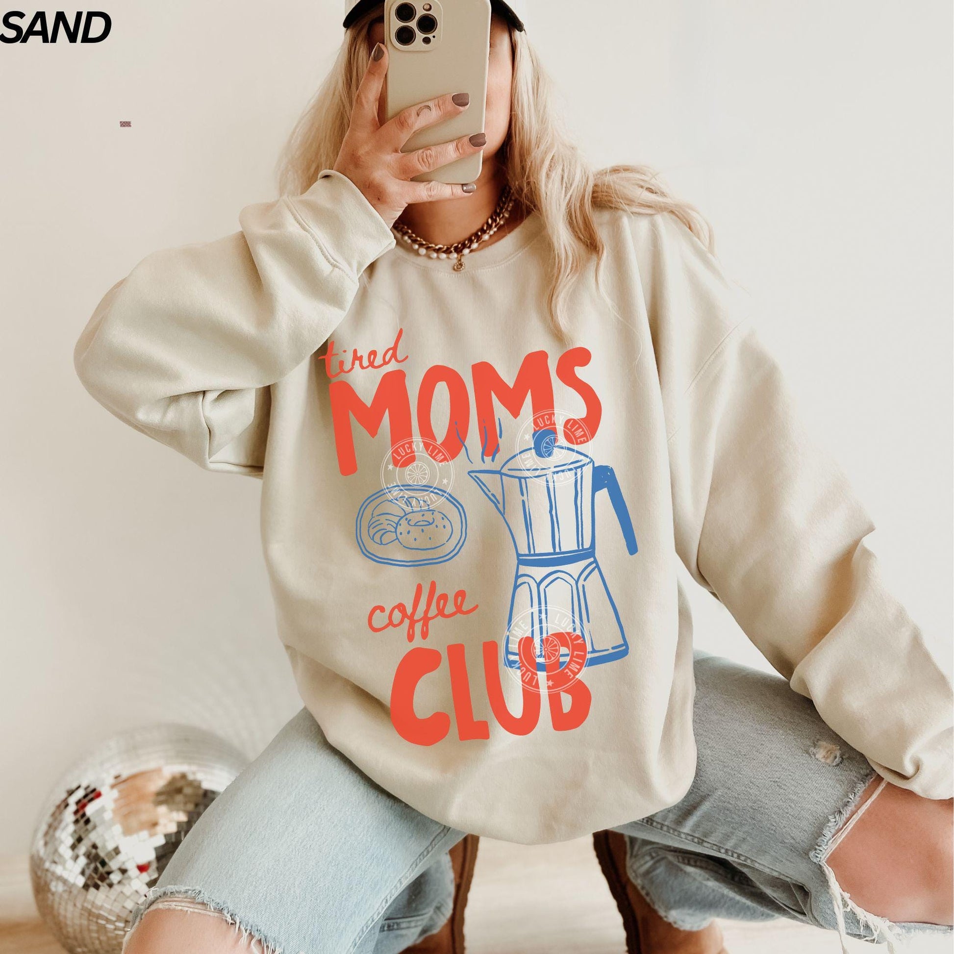 Tired Moms Coffee Club T-Shirt – Trendy Mama Coffee Lover Tee