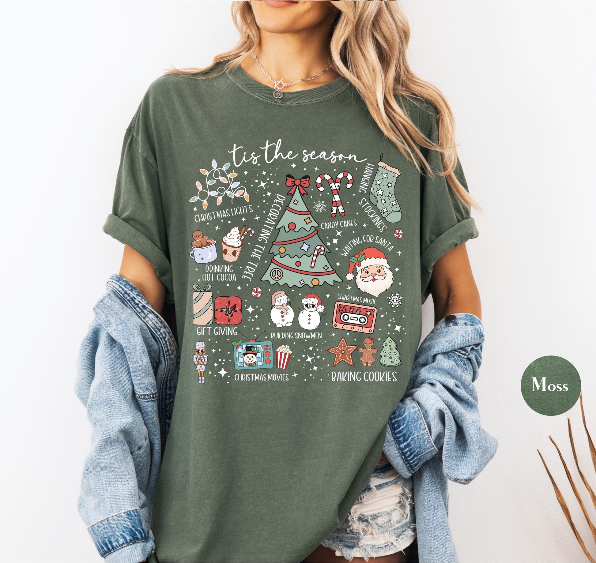 Tis the Season Christmas Shirt – Y2K Santa Season Tee, Cute Matching Xmas Season Top