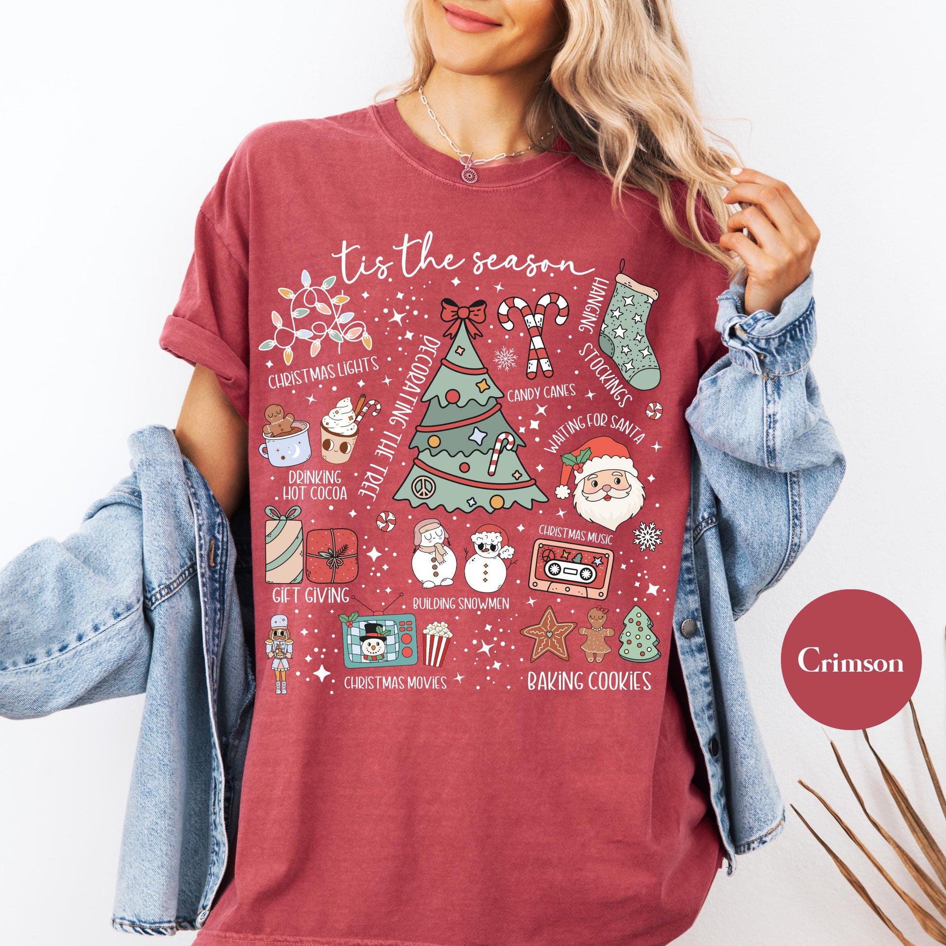 Tis the Season Christmas Shirt – Y2K Santa Season Tee, Cute Matching Xmas Season Top