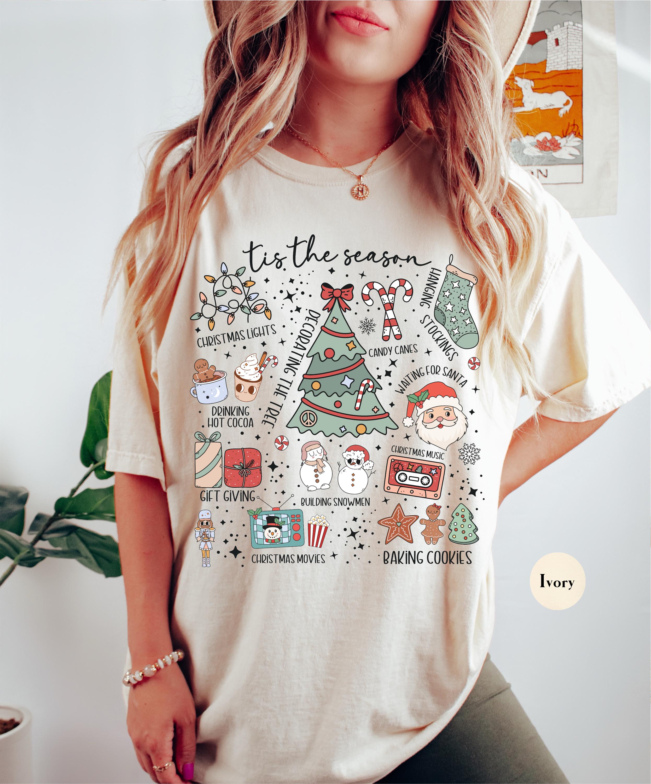 Tis the Season Christmas Shirt – Y2K Santa Season Tee, Cute Matching Xmas Season Top
