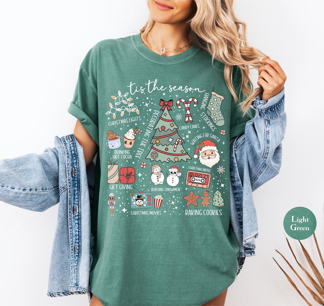 Tis the Season Christmas Shirt – Y2K Santa Season Tee, Cute Matching Xmas Season Top