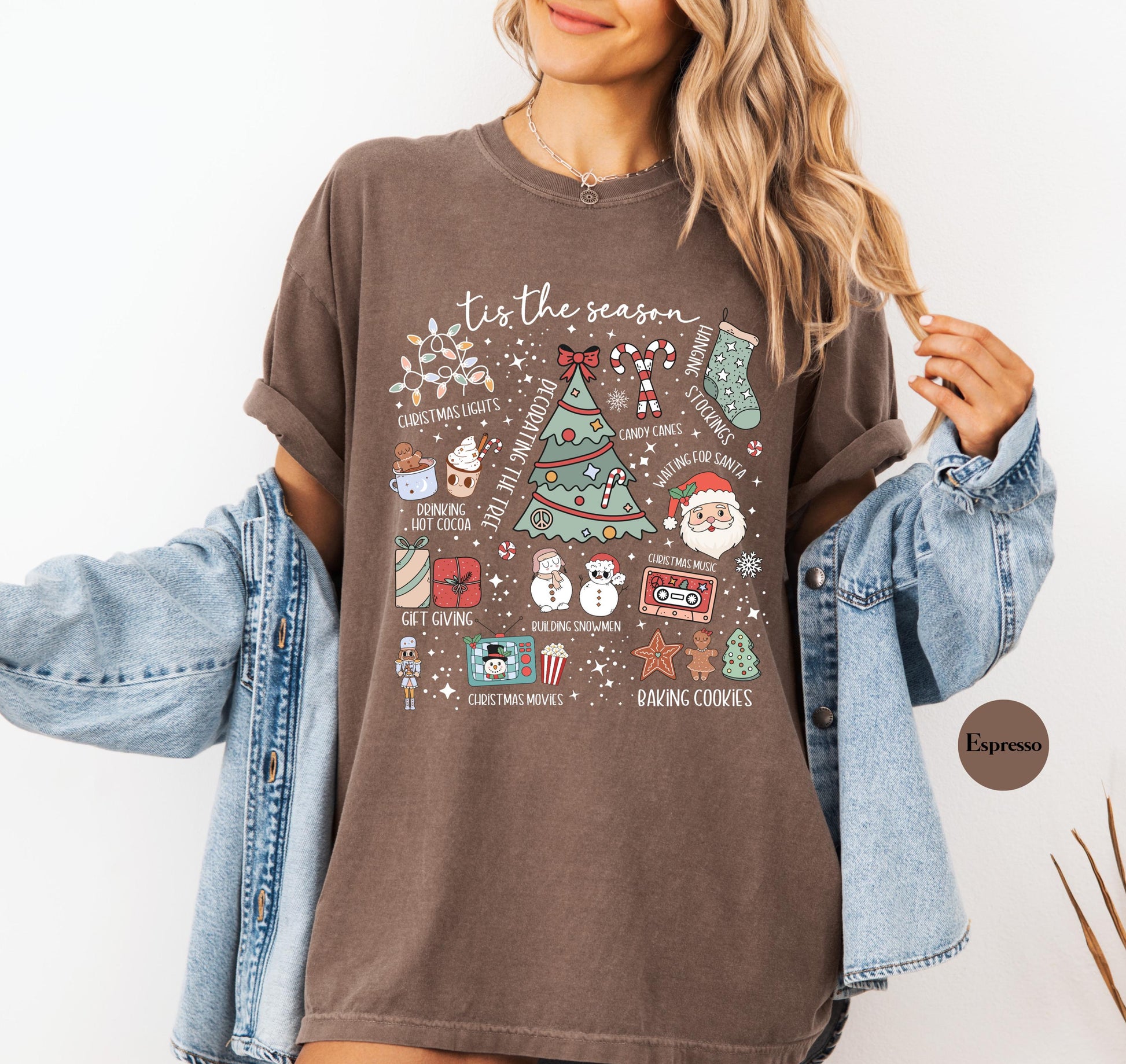 Tis the Season Christmas Shirt – Y2K Santa Season Tee, Cute Matching Xmas Season Top