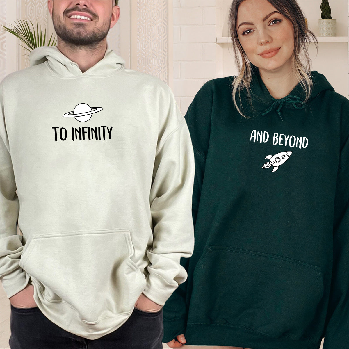 To Infinity and Beyond Matching Hoodies For Couples