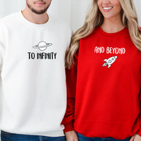 To Infinity and Beyond Matching Hoodies For Couples