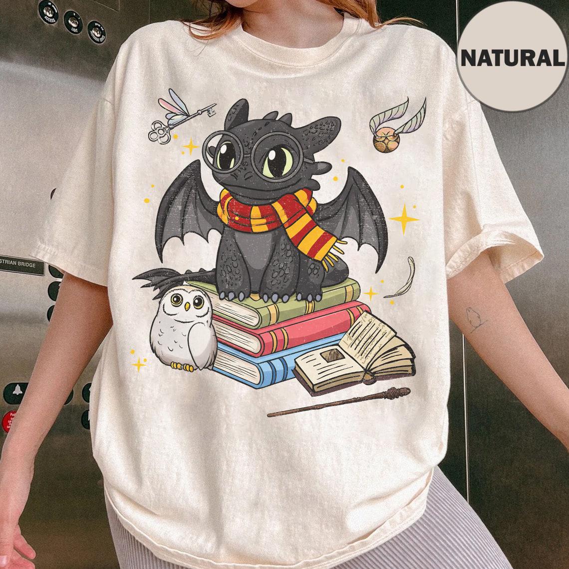 Vintage Toothless Dragon Shirt – Magical Creature Costume Tee, Witchy Halloween Graphic Top
