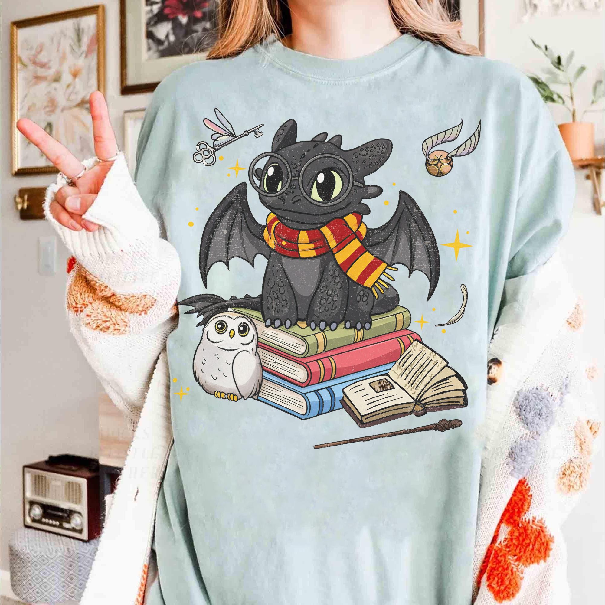 Vintage Toothless Dragon Shirt – Magical Creature Costume Tee, Witchy Halloween Graphic Top