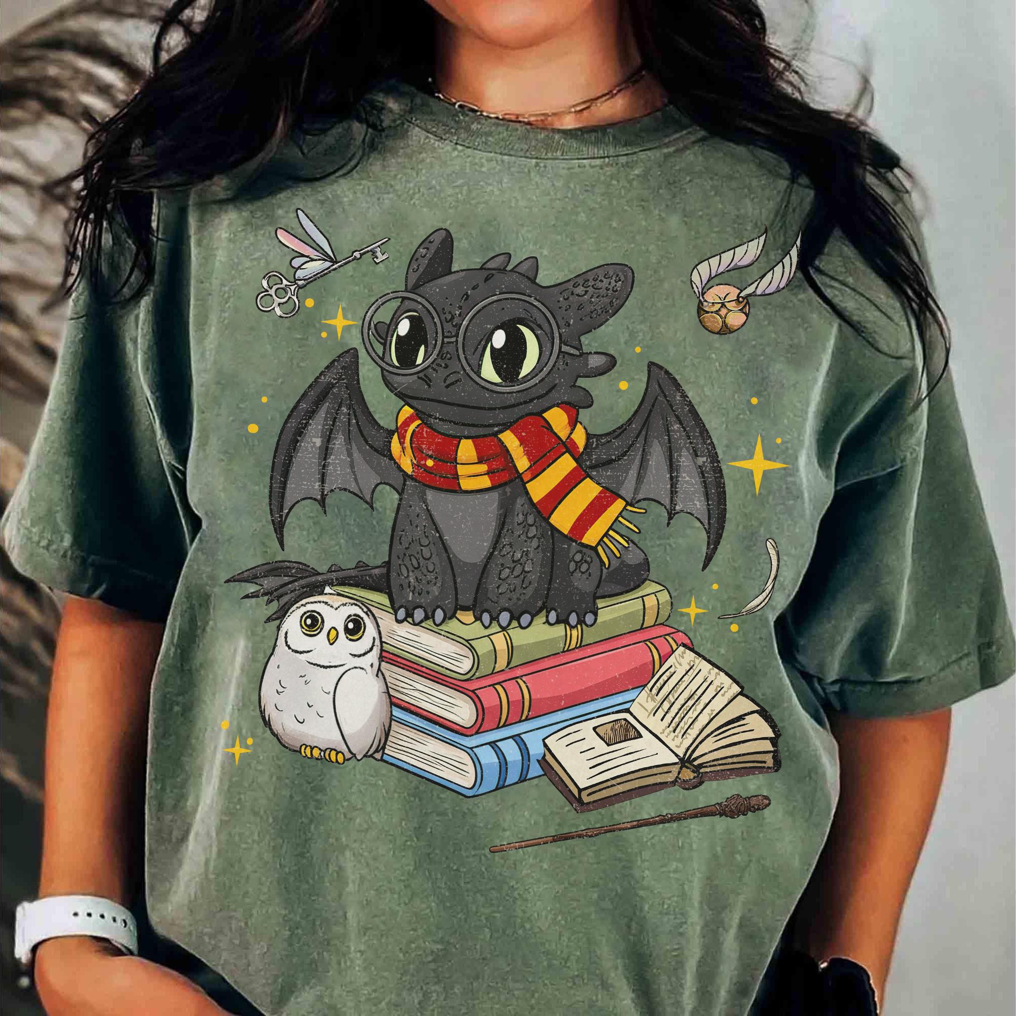 Vintage Toothless Dragon Shirt – Magical Creature Costume Tee, Witchy Halloween Graphic Top