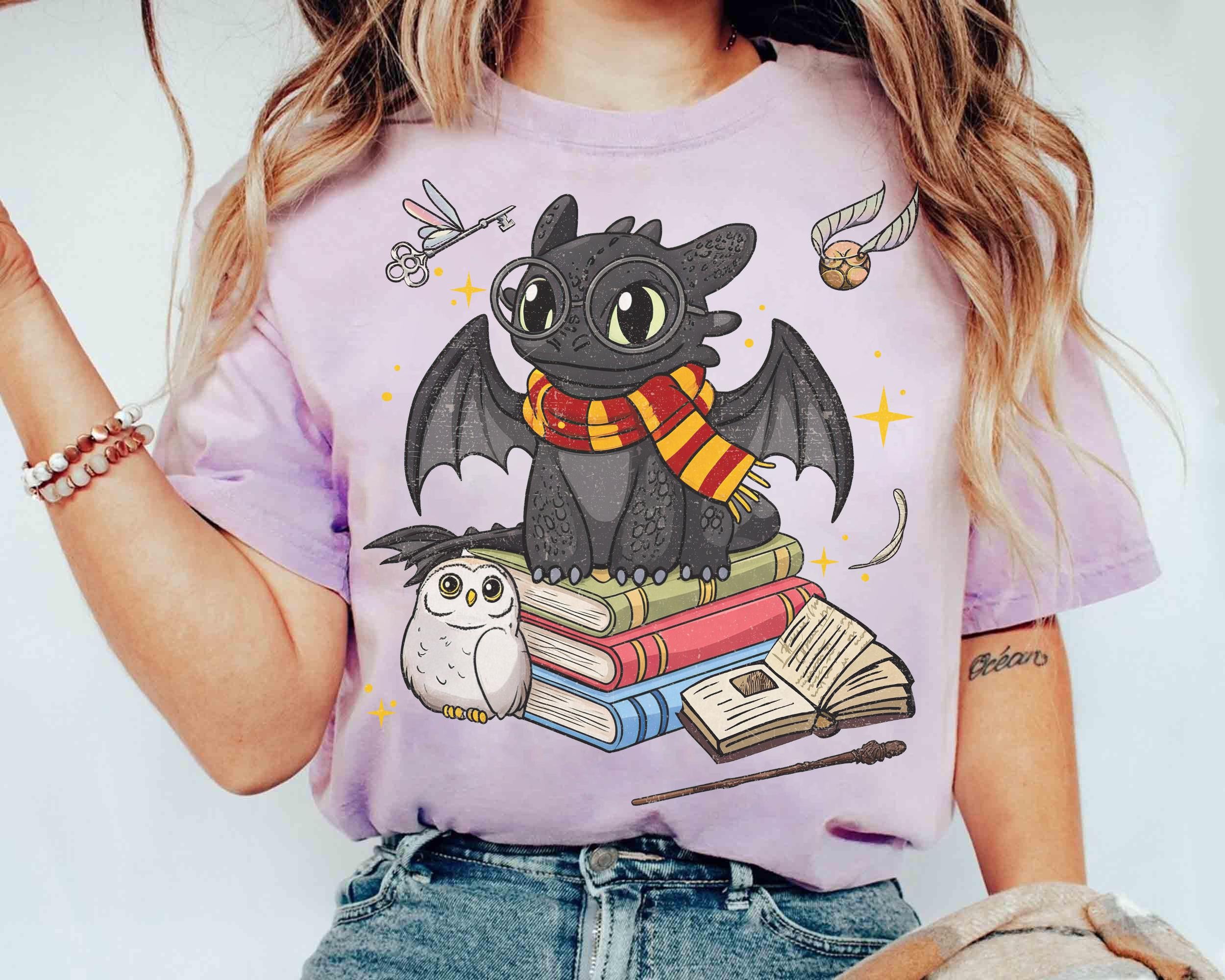 Vintage Toothless Dragon Shirt – Magical Creature Costume Tee, Witchy Halloween Graphic Top