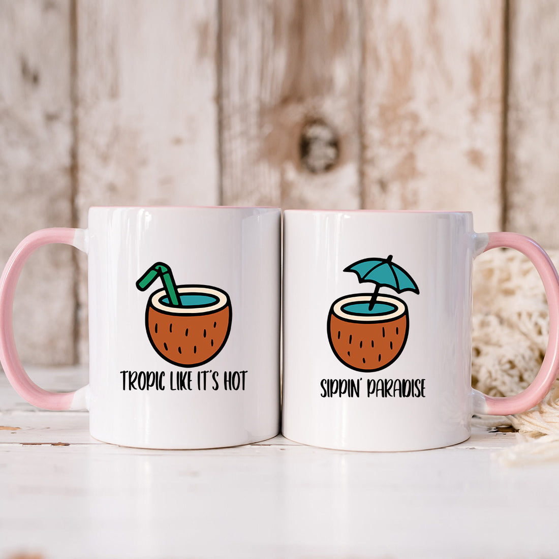 Tropical Vibes Matching Mugs For Couples
