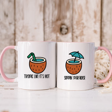 Tropical Vibes Matching Mugs For Couples
