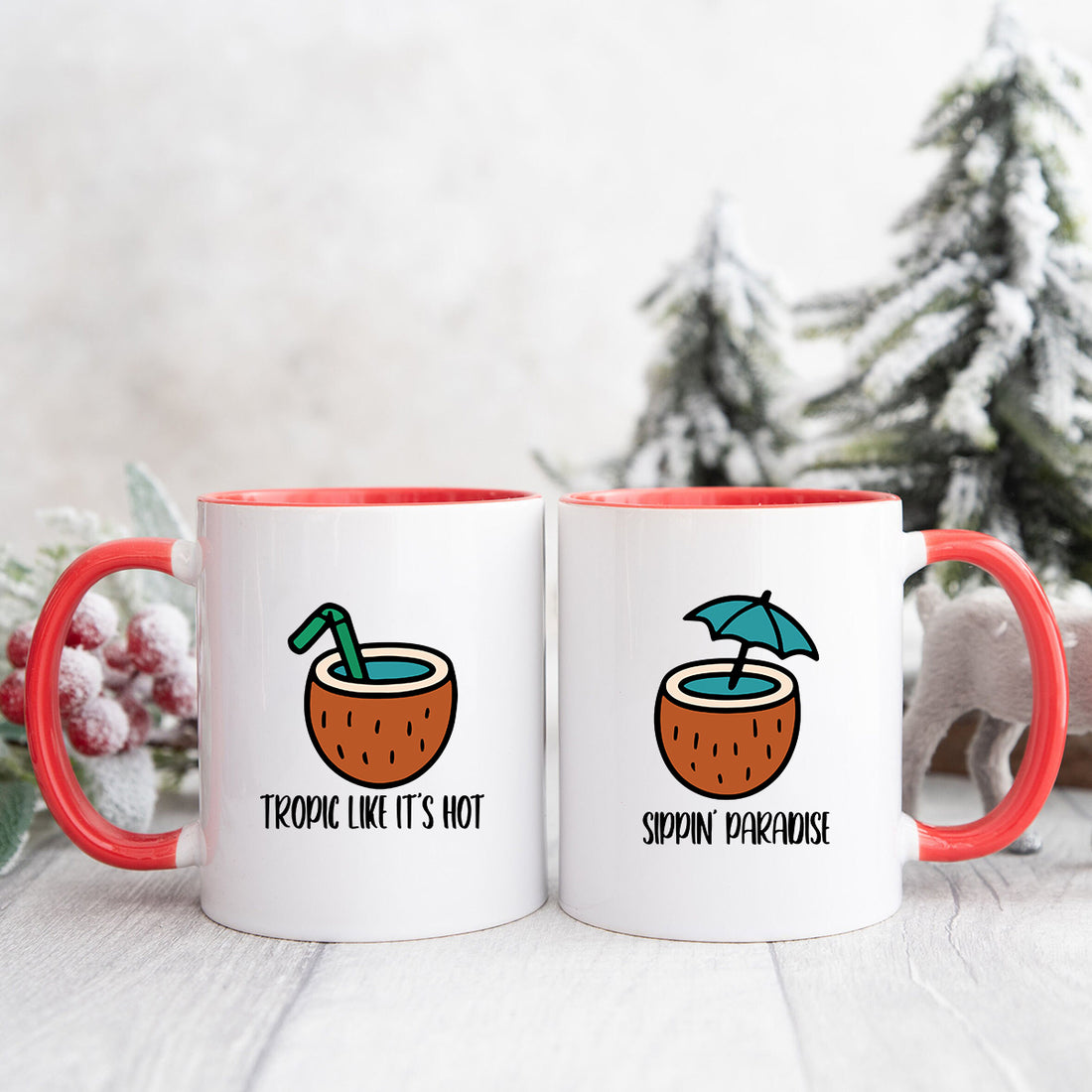 Tropical Vibes Matching Mugs For Couples