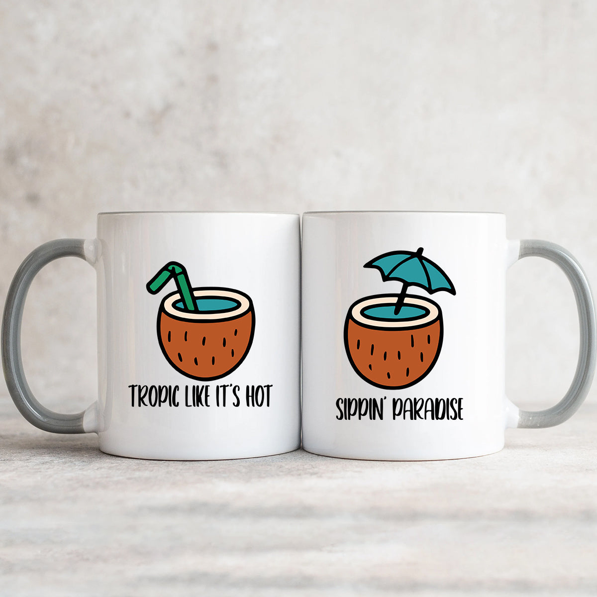 Tropical Vibes Matching Mugs For Couples