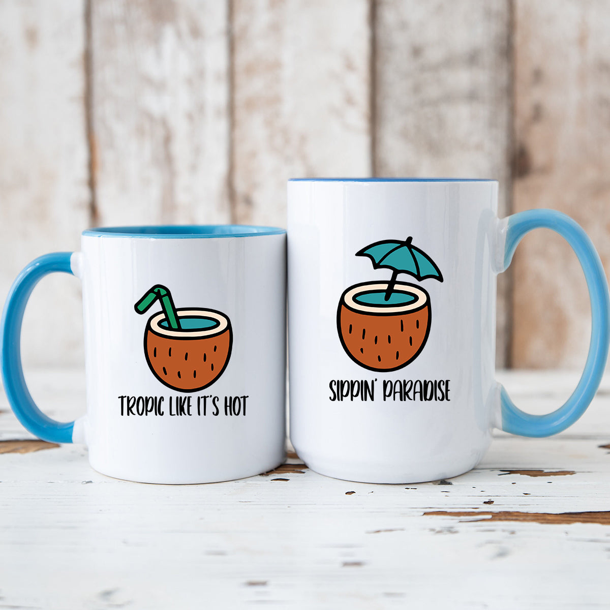 Tropical Vibes Matching Mugs For Couples