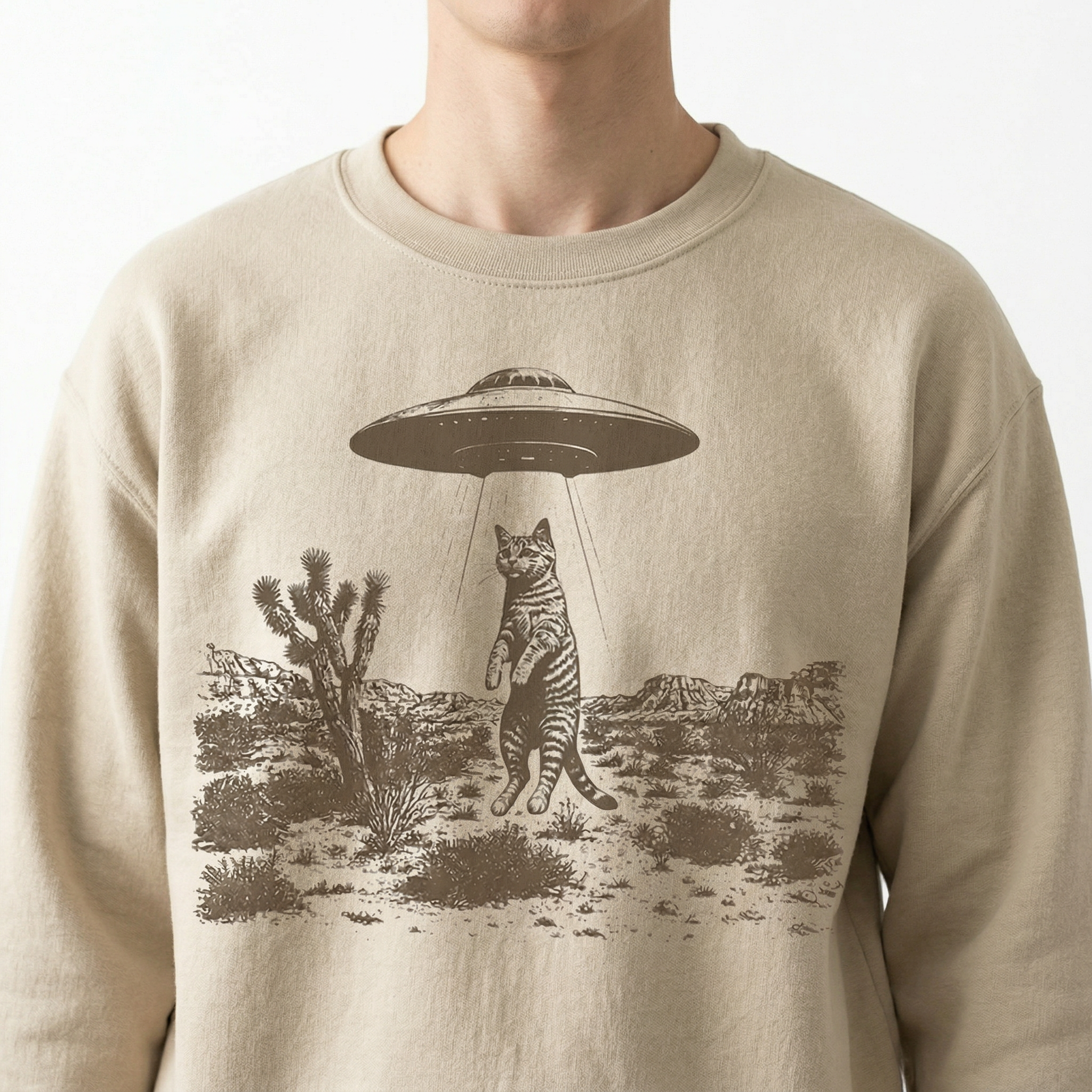 UFO Cat Western T-Shirt – Vintage Alien Space Graphic Tee